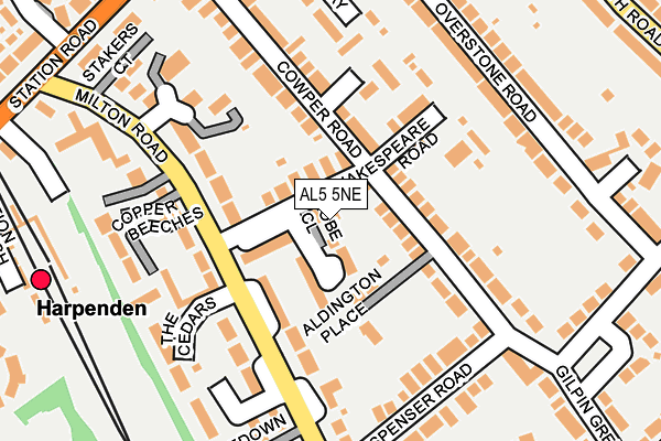 AL5 5NE map - OS OpenMap – Local (Ordnance Survey)