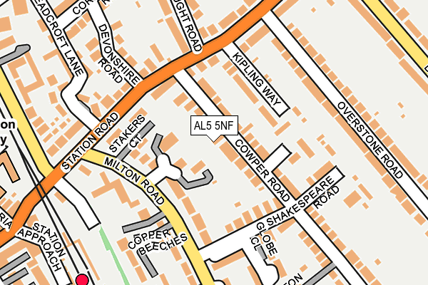AL5 5NF map - OS OpenMap – Local (Ordnance Survey)