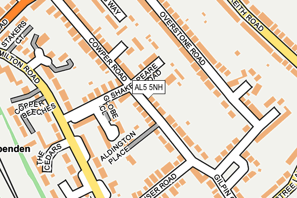 AL5 5NH map - OS OpenMap – Local (Ordnance Survey)