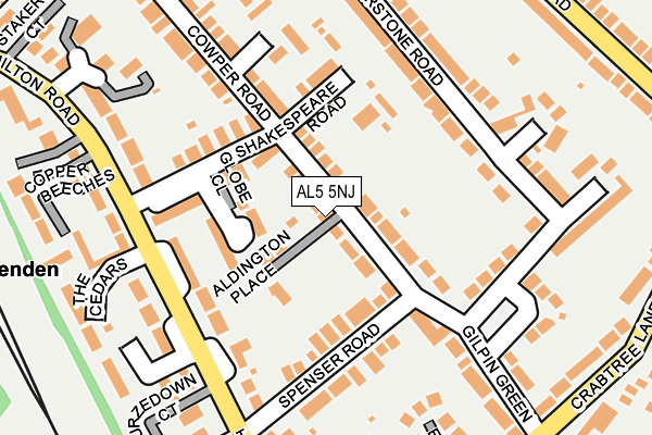 AL5 5NJ map - OS OpenMap – Local (Ordnance Survey)