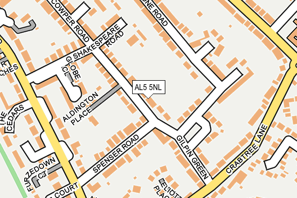 AL5 5NL map - OS OpenMap – Local (Ordnance Survey)