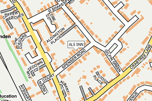 AL5 5NN map - OS OpenMap – Local (Ordnance Survey)