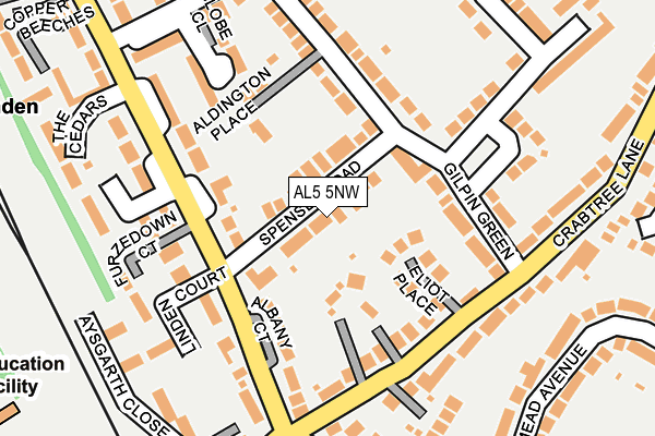 AL5 5NW map - OS OpenMap – Local (Ordnance Survey)