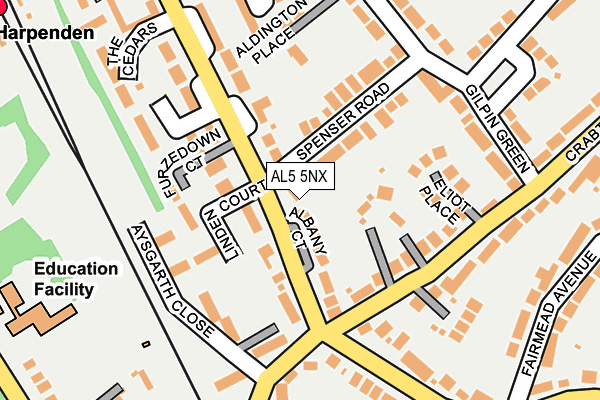 AL5 5NX map - OS OpenMap – Local (Ordnance Survey)