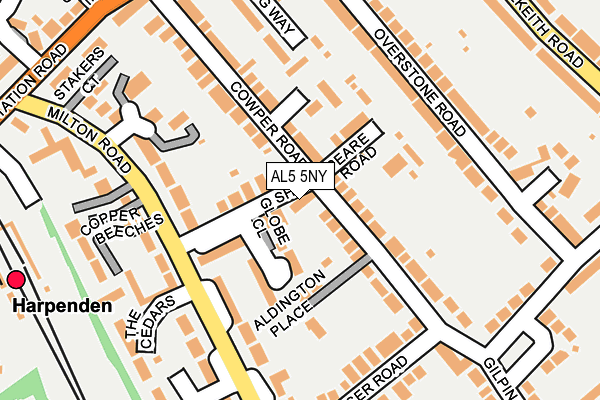 AL5 5NY map - OS OpenMap – Local (Ordnance Survey)
