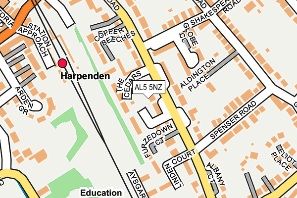 AL5 5NZ map - OS OpenMap – Local (Ordnance Survey)