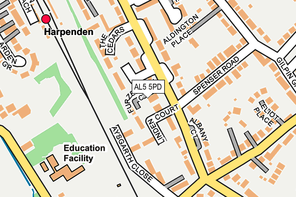AL5 5PD map - OS OpenMap – Local (Ordnance Survey)