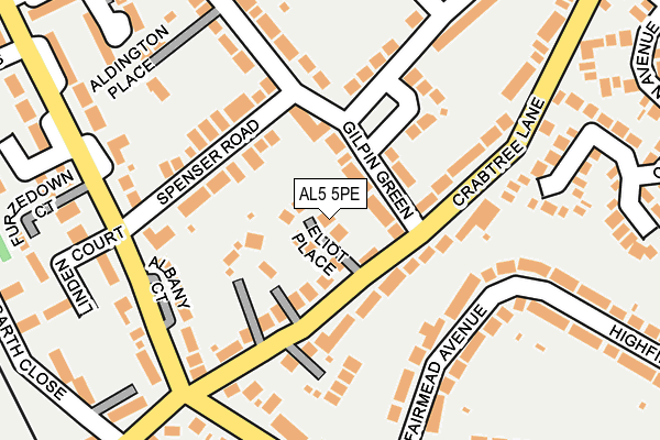 AL5 5PE map - OS OpenMap – Local (Ordnance Survey)