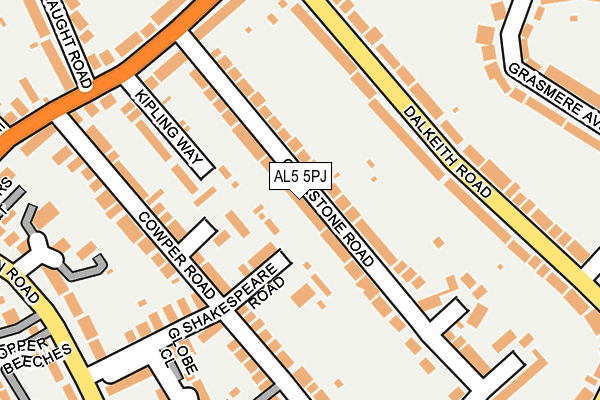AL5 5PJ map - OS OpenMap – Local (Ordnance Survey)