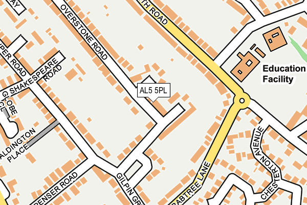 AL5 5PL map - OS OpenMap – Local (Ordnance Survey)