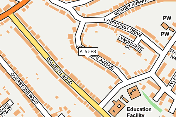 AL5 5PS map - OS OpenMap – Local (Ordnance Survey)