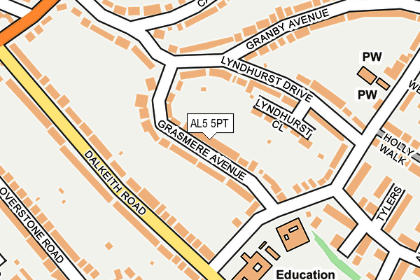 AL5 5PT map - OS OpenMap – Local (Ordnance Survey)