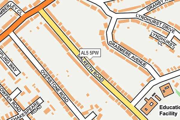 AL5 5PW map - OS OpenMap – Local (Ordnance Survey)