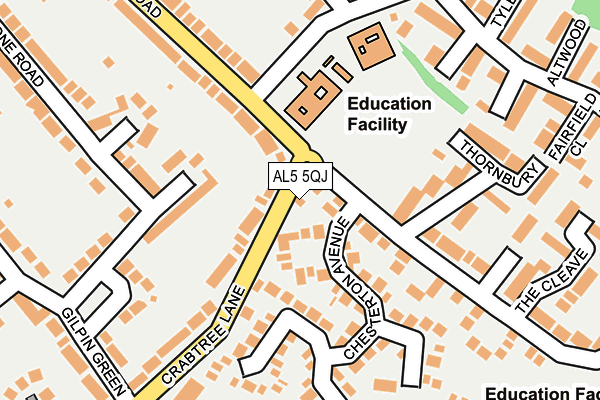 AL5 5QJ map - OS OpenMap – Local (Ordnance Survey)