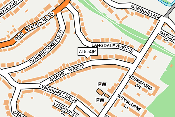 AL5 5QP map - OS OpenMap – Local (Ordnance Survey)