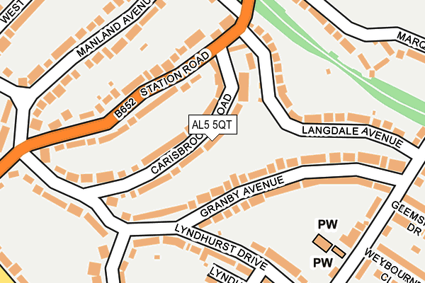 AL5 5QT map - OS OpenMap – Local (Ordnance Survey)