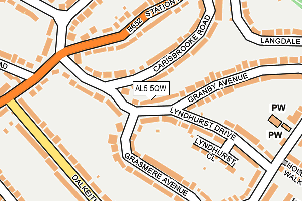 AL5 5QW map - OS OpenMap – Local (Ordnance Survey)