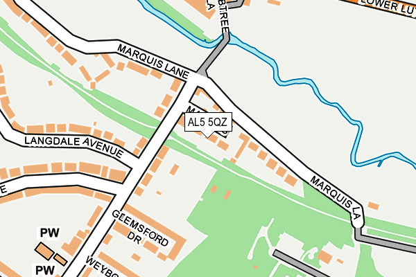 AL5 5QZ map - OS OpenMap – Local (Ordnance Survey)