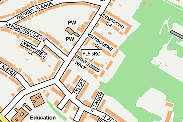 AL5 5RG map - OS OpenMap – Local (Ordnance Survey)