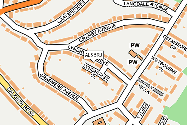 AL5 5RJ map - OS OpenMap – Local (Ordnance Survey)