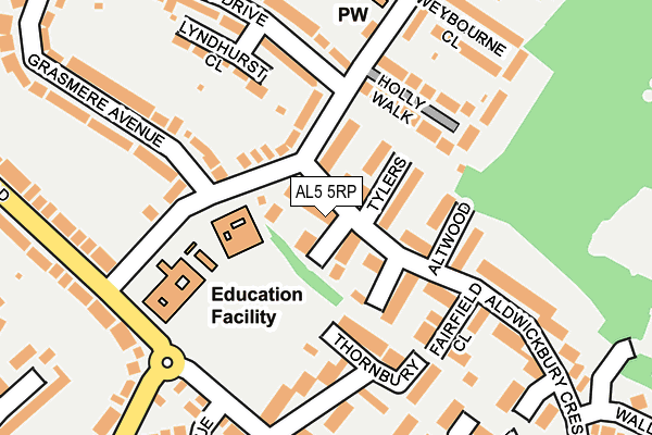 AL5 5RP map - OS OpenMap – Local (Ordnance Survey)