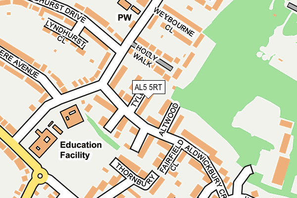 AL5 5RT map - OS OpenMap – Local (Ordnance Survey)