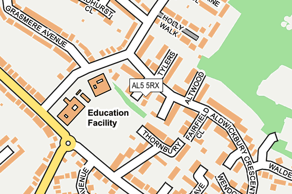 AL5 5RX map - OS OpenMap – Local (Ordnance Survey)