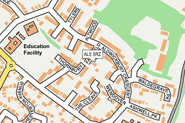 AL5 5RZ map - OS OpenMap – Local (Ordnance Survey)