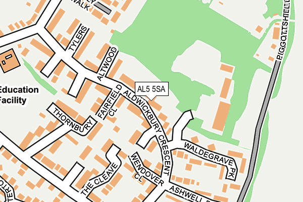 AL5 5SA map - OS OpenMap – Local (Ordnance Survey)