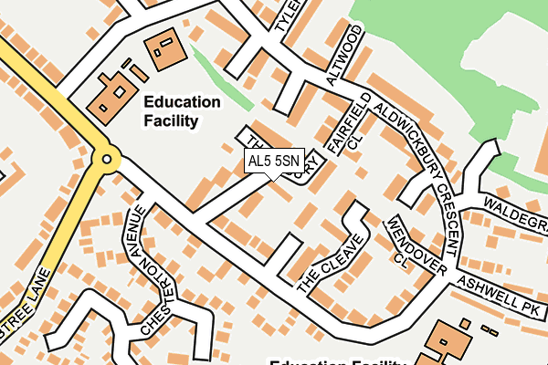 AL5 5SN map - OS OpenMap – Local (Ordnance Survey)