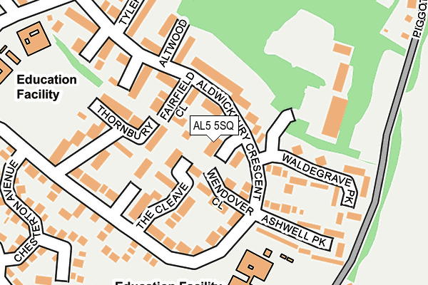 AL5 5SQ map - OS OpenMap – Local (Ordnance Survey)