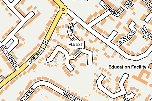 AL5 5ST map - OS OpenMap – Local (Ordnance Survey)