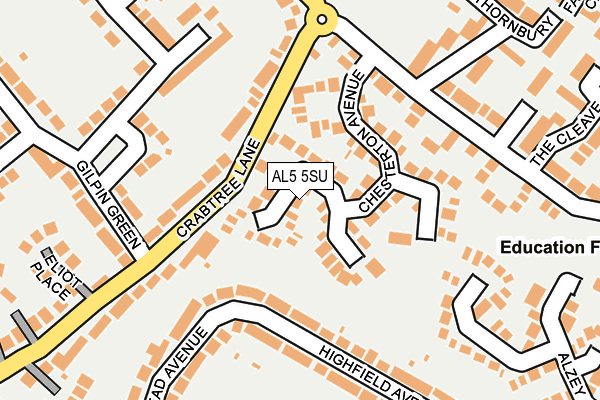 AL5 5SU map - OS OpenMap – Local (Ordnance Survey)