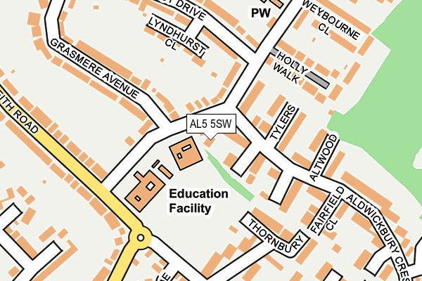 AL5 5SW map - OS OpenMap – Local (Ordnance Survey)