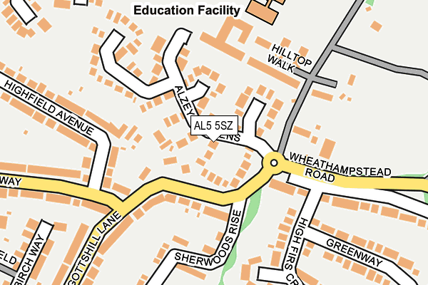 AL5 5SZ map - OS OpenMap – Local (Ordnance Survey)