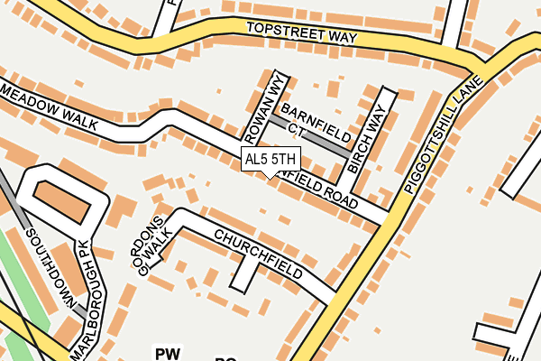 AL5 5TH map - OS OpenMap – Local (Ordnance Survey)