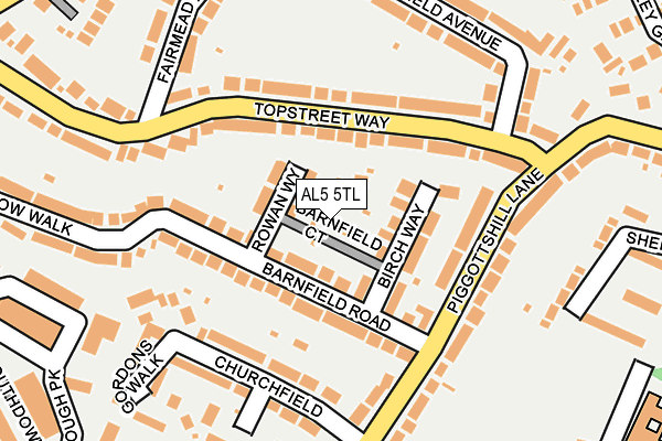 AL5 5TL map - OS OpenMap – Local (Ordnance Survey)