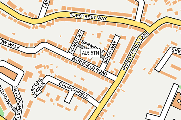 AL5 5TN map - OS OpenMap – Local (Ordnance Survey)