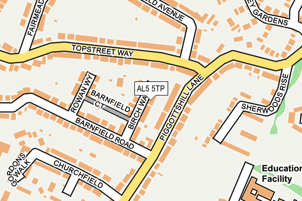 AL5 5TP map - OS OpenMap – Local (Ordnance Survey)