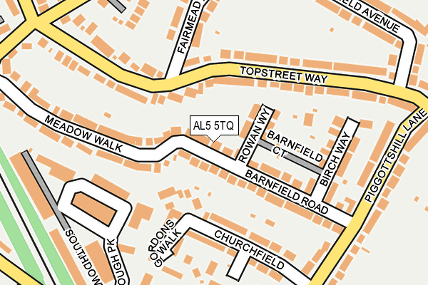 AL5 5TQ map - OS OpenMap – Local (Ordnance Survey)