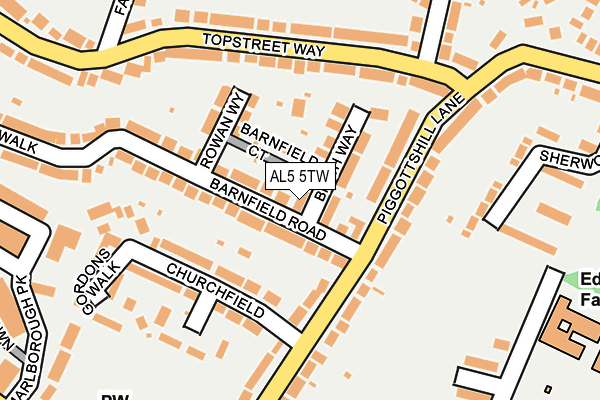AL5 5TW map - OS OpenMap – Local (Ordnance Survey)