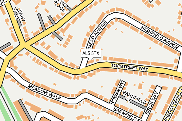 AL5 5TX map - OS OpenMap – Local (Ordnance Survey)