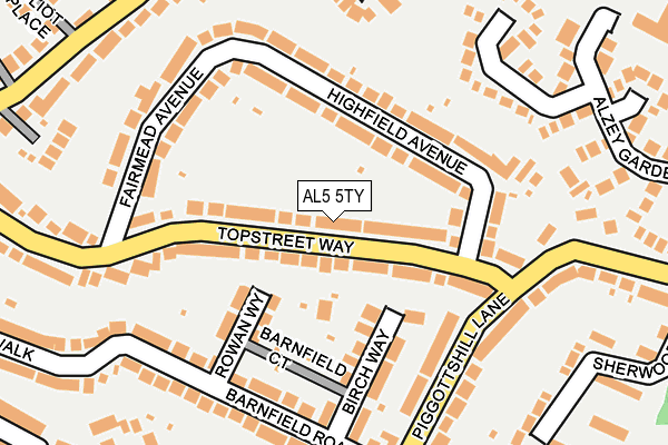 AL5 5TY map - OS OpenMap – Local (Ordnance Survey)