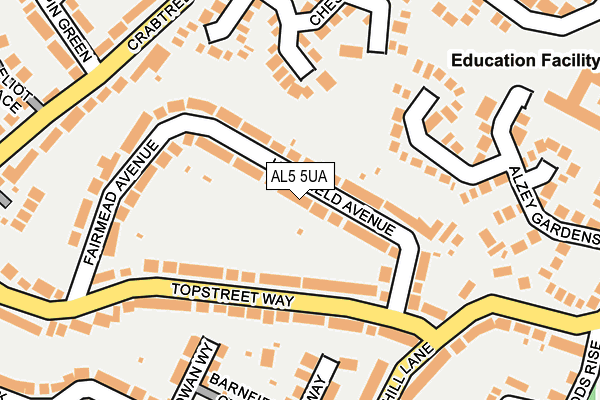 AL5 5UA map - OS OpenMap – Local (Ordnance Survey)