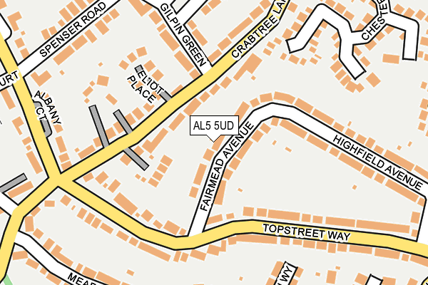 AL5 5UD map - OS OpenMap – Local (Ordnance Survey)