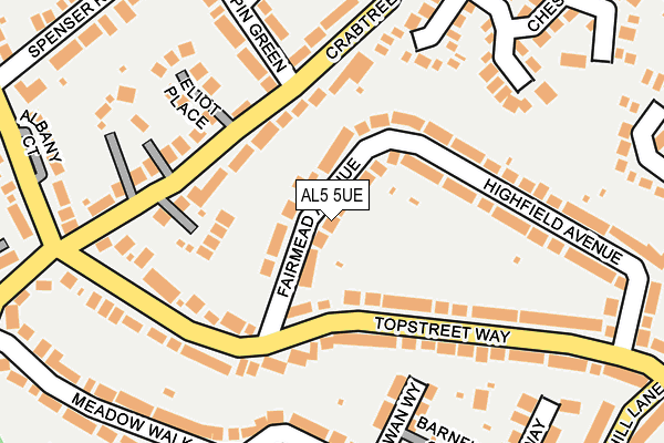 AL5 5UE map - OS OpenMap – Local (Ordnance Survey)