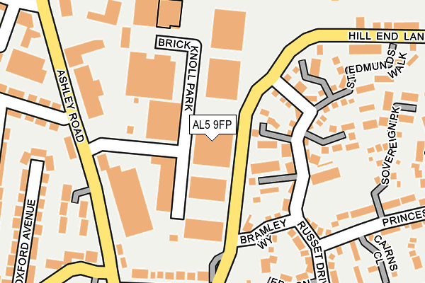 AL5 9FP map - OS OpenMap – Local (Ordnance Survey)