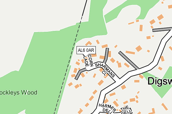 AL6 0AR map - OS OpenMap – Local (Ordnance Survey)
