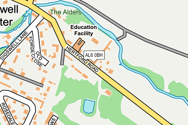 AL6 0BH map - OS OpenMap – Local (Ordnance Survey)