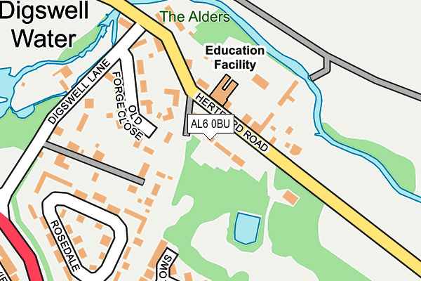 AL6 0BU map - OS OpenMap – Local (Ordnance Survey)